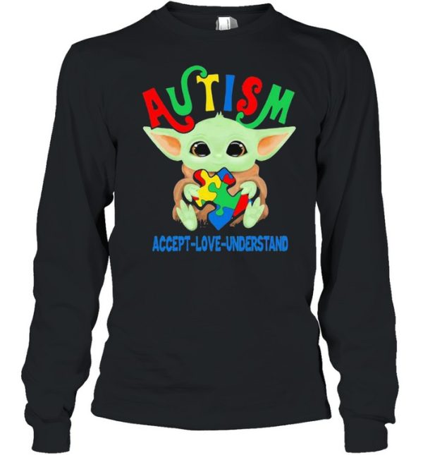 Autism Acept Love Understand Baby Yoda Awareness Shirt