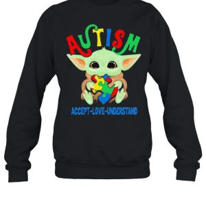 Autism Acept Love Understand Baby Yoda Awareness Shirt 4