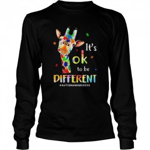 Autism Awareness Cute Giraffe Animal It's Ok To Be Different T Shirt 3