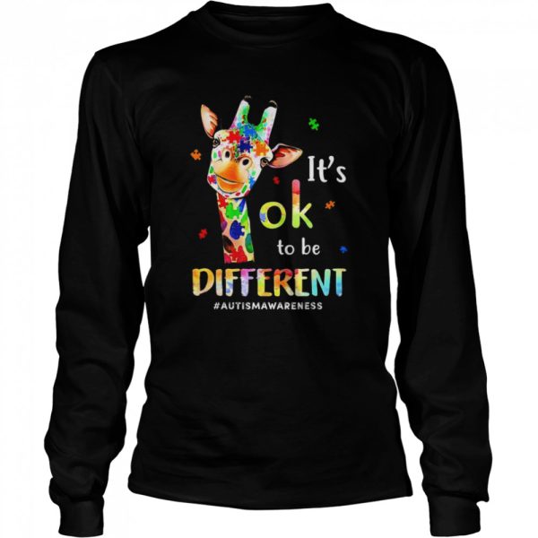 Autism Awareness Cute Giraffe Animal It’s Ok To Be Different T-Shirt