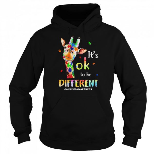 Autism Awareness Cute Giraffe Animal It’s Ok To Be Different T-Shirt