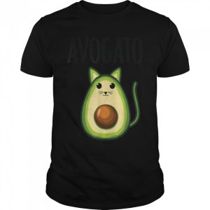 Avogato Women Funny Avocado Cat Vegetarian Vegan T-Shirt