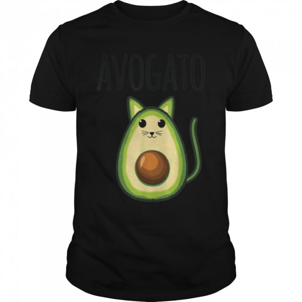 Avogato Women Funny Avocado Cat Vegetarian Vegan T-Shirt