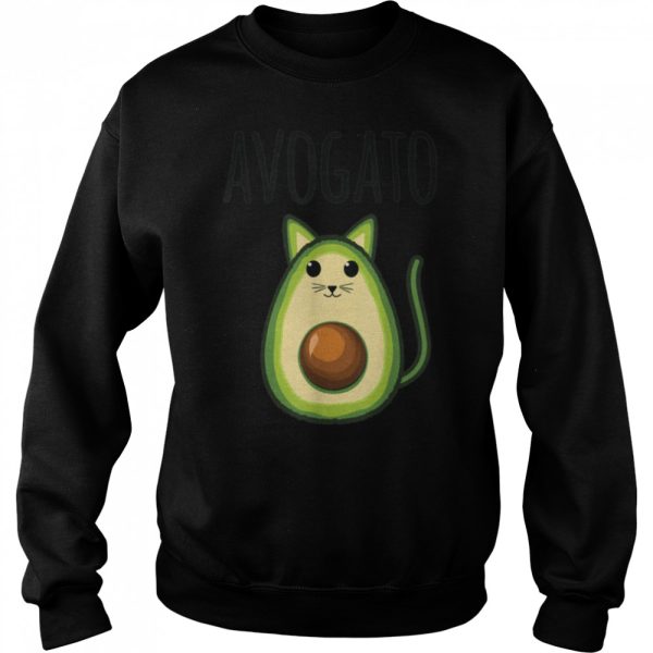 Avogato Women Funny Avocado Cat Vegetarian Vegan T-Shirt