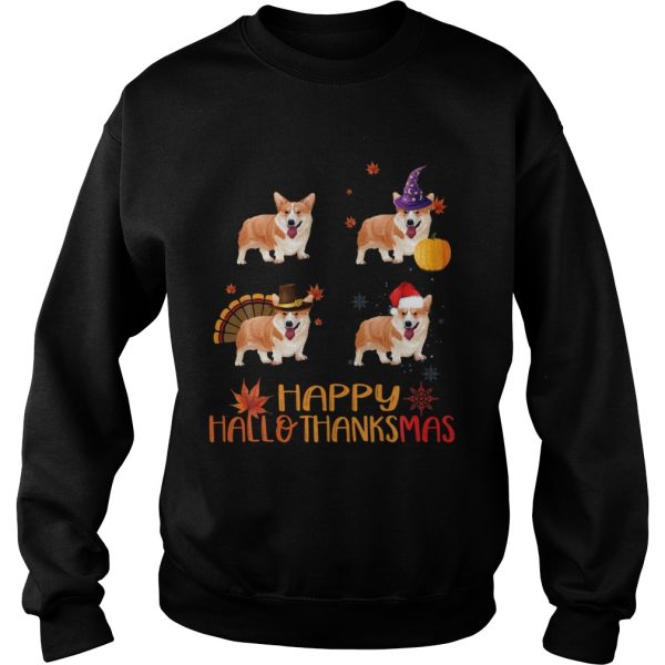 Awesome Corgi Happy Hallothanksmas shirt