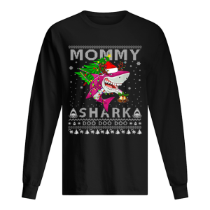 Awesome Mommy Shark Santa Christmas Family Matching Pajamas shirt 1