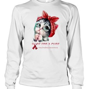 Awesome amyloidosis Awareness Hope For A Cure Cat T Shirt 3