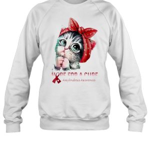 Awesome amyloidosis Awareness Hope For A Cure Cat T Shirt 4