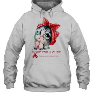 Awesome amyloidosis Awareness Hope For A Cure Cat T Shirt 5