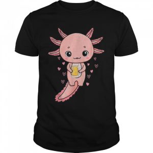 Axolotl with Beer I Kawaii Axolotl Party Axolotl T-Shirt