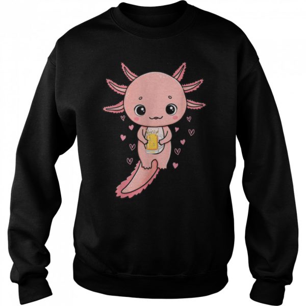 Axolotl with Beer I Kawaii Axolotl Party Axolotl T-Shirt