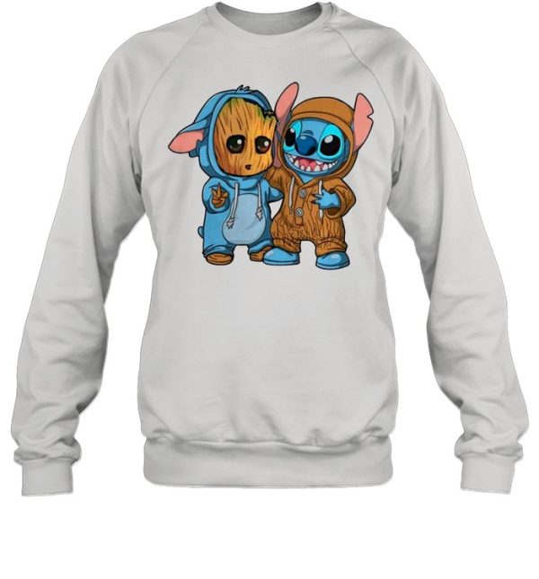 Baby Groot And Stitch Is Best Friend shirt