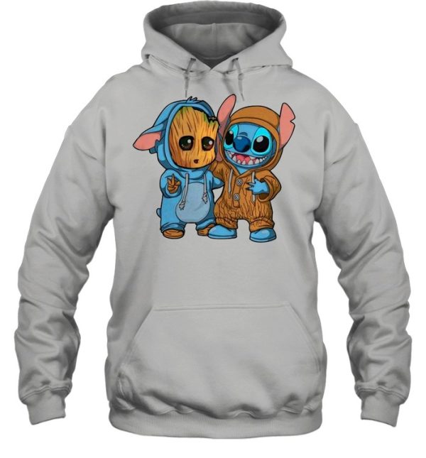 Baby Groot And Stitch Is Best Friend shirt