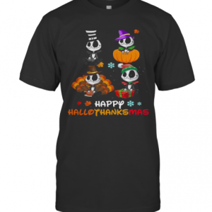 Baby Jack Skellington Halloween And Merry Christmas Happy Hallothanksmas T-Shirt