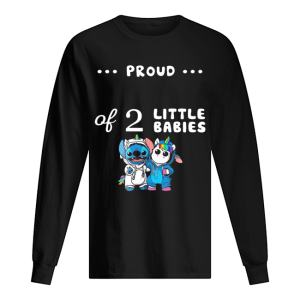 Baby Stitch And Unicorn Proud Of 2 Little Babies shirt 1