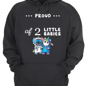 Baby Stitch And Unicorn Proud Of 2 Little Babies shirt 3