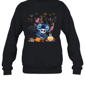 Baby Stitch Hug Jack Skeleton Halloween T-Shirt