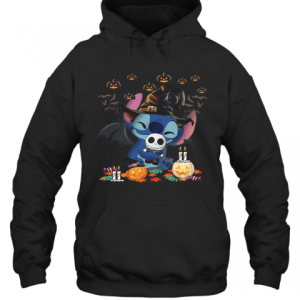 Baby Stitch Hug Jack Skeleton Halloween T Shirt 3