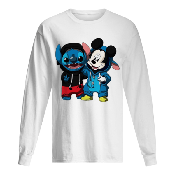 Baby Stitch and Mickey mouse shirt