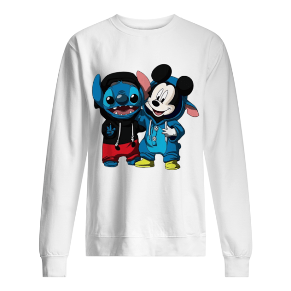 Baby Stitch and Mickey mouse shirt