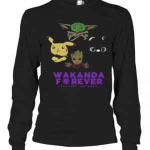 Baby Yoda Baby Groot Pikachu Wakanda Forever T-Shirt