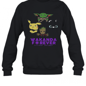 Baby Yoda Baby Groot Pikachu Wakanda Forever T Shirt 2