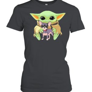 Baby Yoda Hug Chihuahua Dog Shirt 2