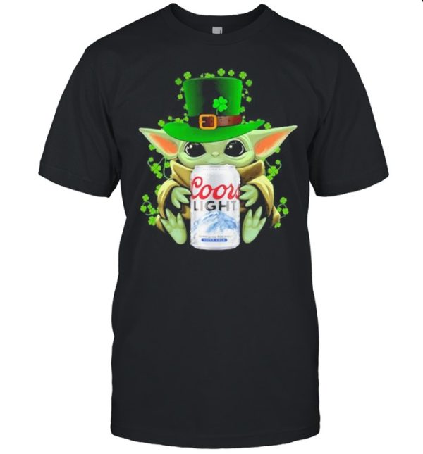 Baby Yoda Hug Coor Light Irish Patricks Day Shirt