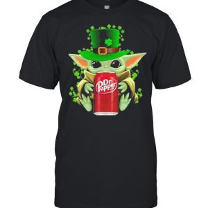 Baby Yoda Hug Dr Pepper Irish Patricks Day Shirt