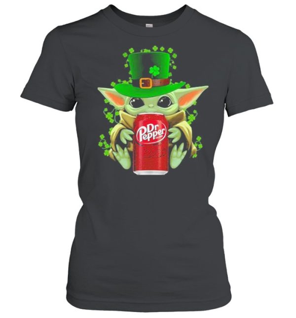 Baby Yoda Hug Dr Pepper Irish Patricks Day Shirt