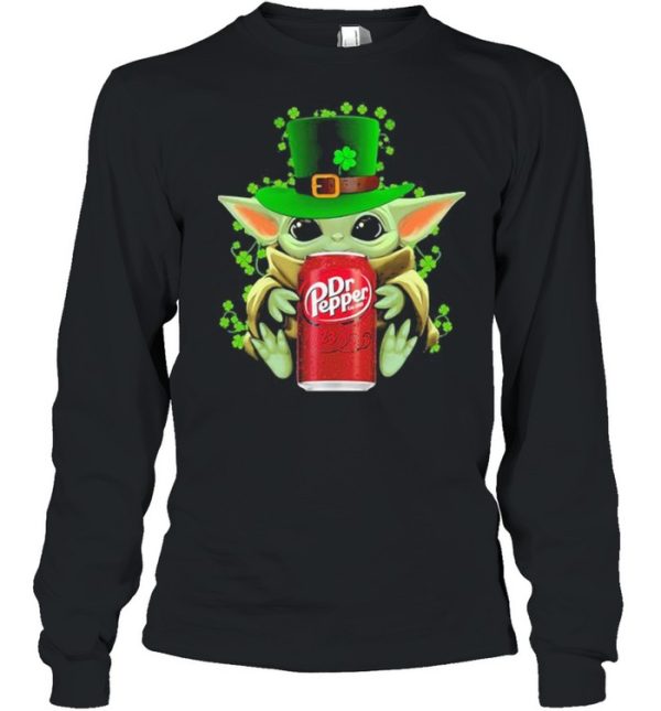 Baby Yoda Hug Dr Pepper Irish Patricks Day Shirt