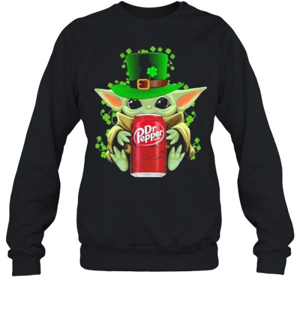 Baby Yoda Hug Dr Pepper Irish Patricks Day Shirt