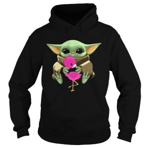 Baby Yoda Hug Flamingo shirt 1