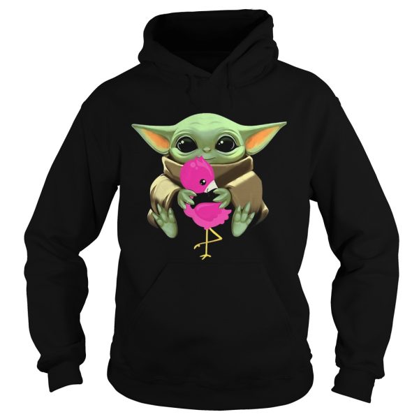 Baby Yoda Hug Flamingo shirt