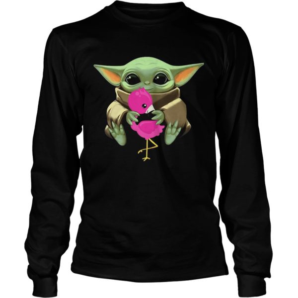 Baby Yoda Hug Flamingo shirt