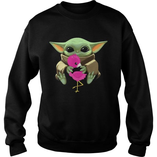 Baby Yoda Hug Flamingo shirt