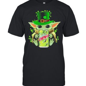 Baby Yoda Hug Mtn Dew Irish Patricks Day Shirt