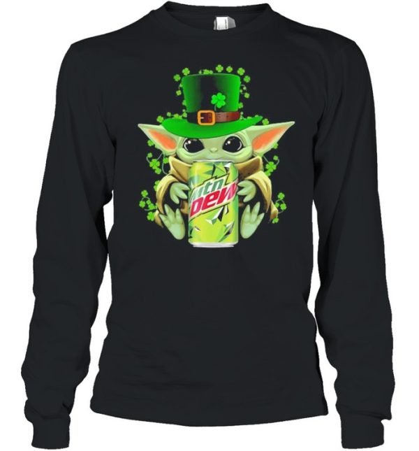 Baby Yoda Hug Mtn Dew Irish Patricks Day Shirt