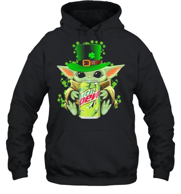 Baby Yoda Hug Mtn Dew Irish Patricks Day Shirt