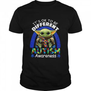 Baby Yoda Its Ok To Be Different Autism Awareness shirt 1