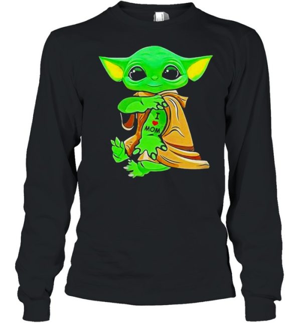 Baby Yoda Tattoo I Love Mom Shirt