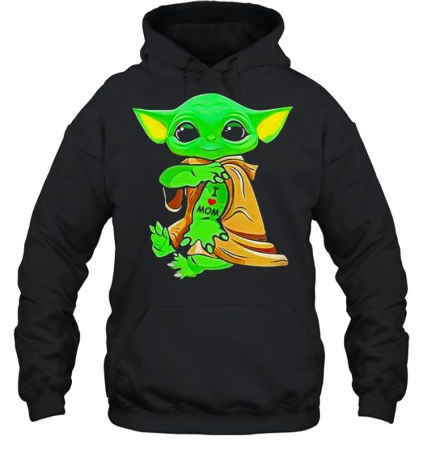 Baby Yoda Tattoo I Love Mom Shirt