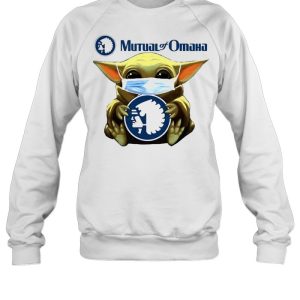 Baby Yoda face mask hug Mutual of Omaha shirt 4