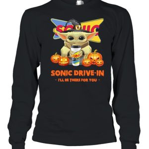 Baby Yoda hug Sonic Drive In I'll Be There For You Halloween Shirt 3