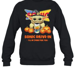 Baby Yoda hug Sonic Drive In I'll Be There For You Halloween Shirt 4