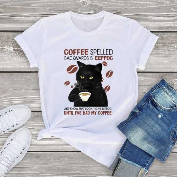 Bad Cat Spells Coffee Female T-Shirt