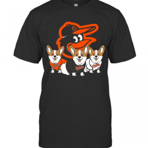 Baltimore Orioles Baseball Fans And Cute Corgi Dog Lovers T-Shirt