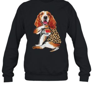 Basset Hound I Love Mom Tattoo Leopard Mothers Day shirt 2