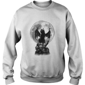 Bat And Black Cat Moon Skull Ew People shirt 2