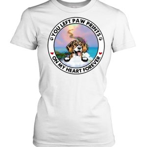 Beagle You Left Paw Prints On My Heart Forever T shirt 2